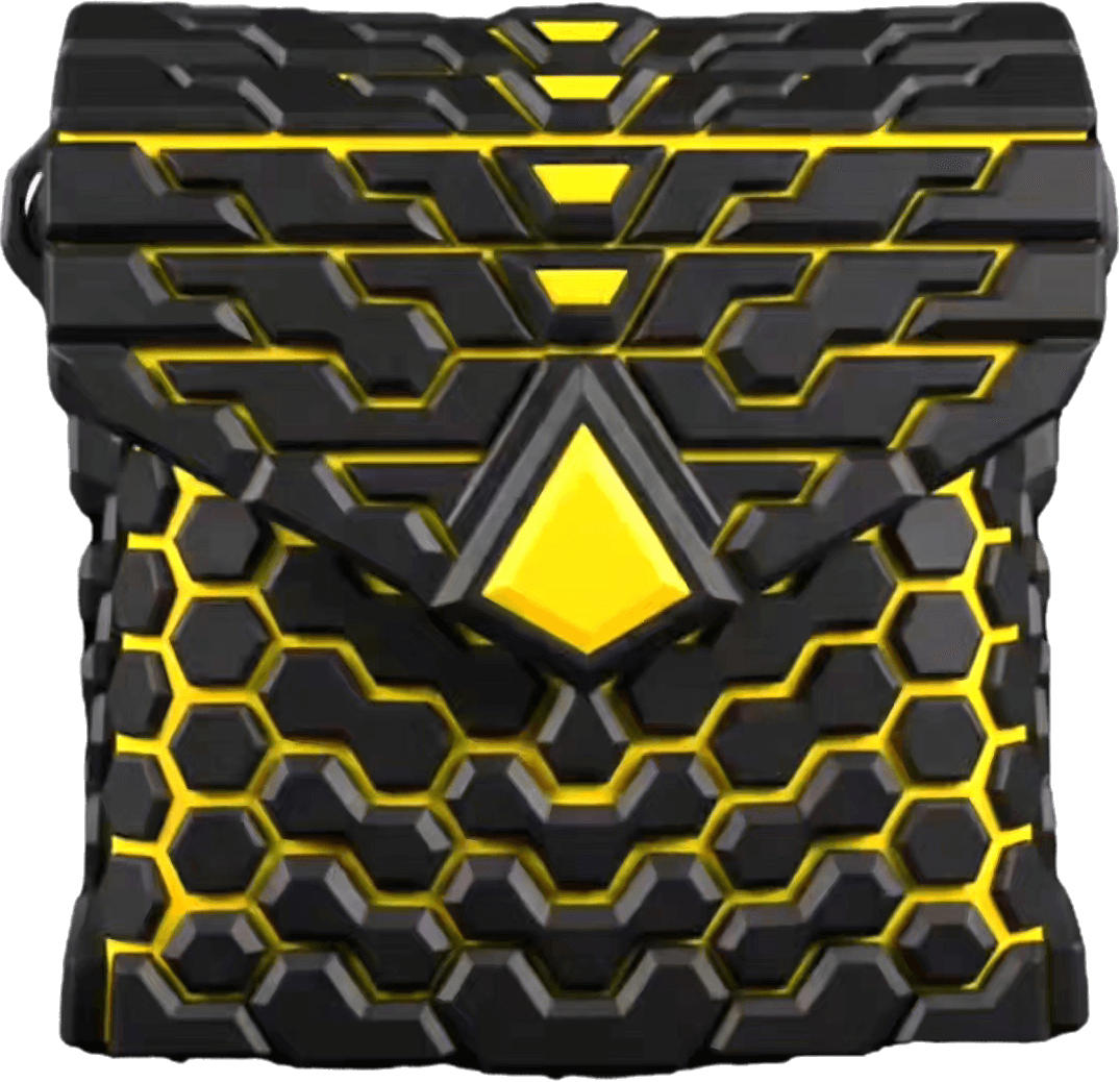 HIVE-VOLTAGE — Cosmic Black / Shining Yellow — 3D printed sculptural bag by Variable Objects