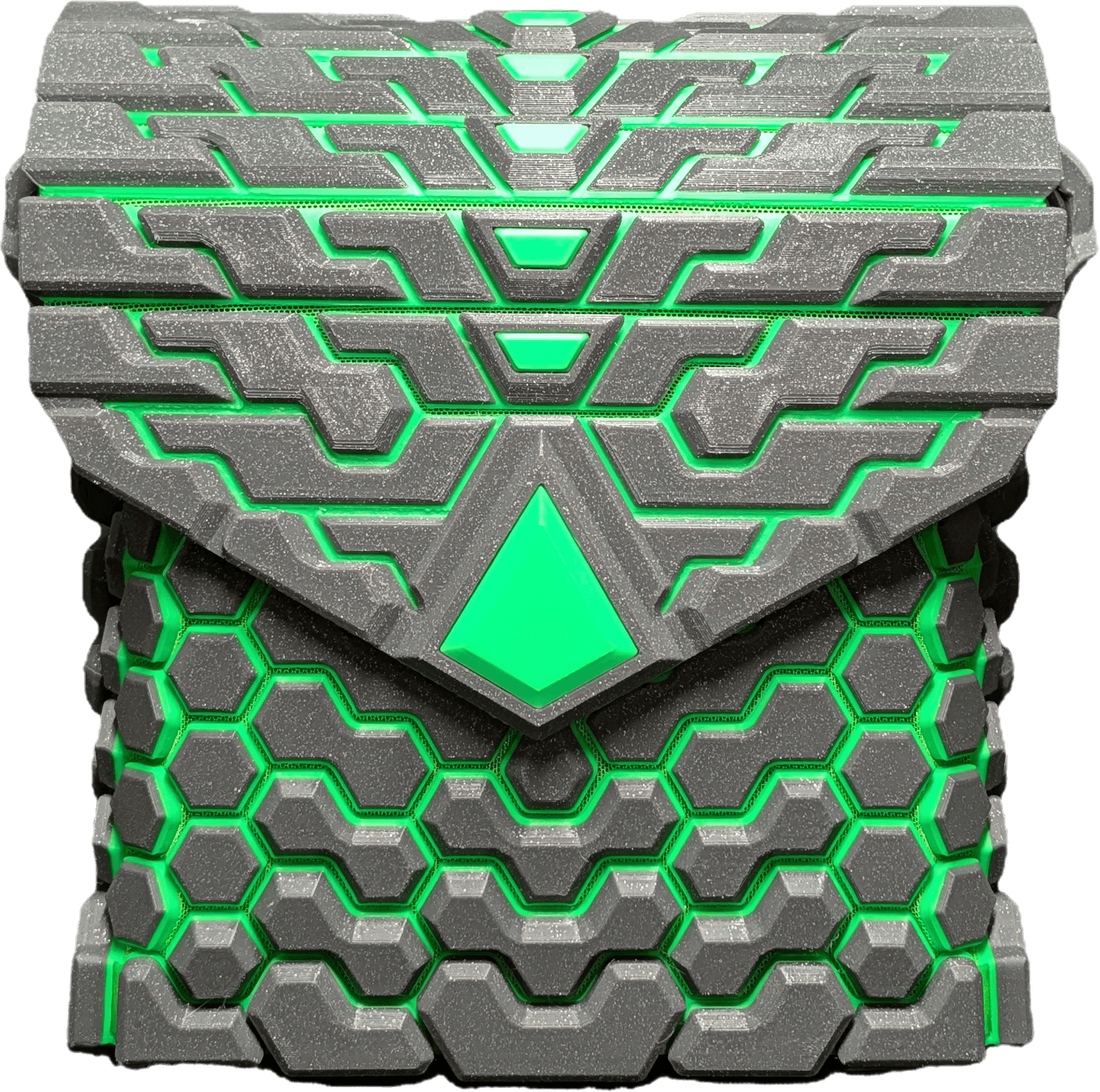 ISOTOPE-DECAY — Light Tech Grey / Toxic Green — 3D printed sculptural bag by Variable Objects