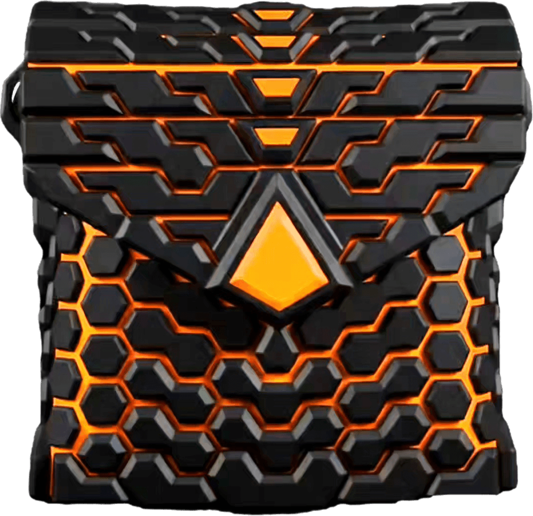 VECTOR-BURN — Cosmic Black / Neon Orange — 3D printed sculptural bag by Variable Objects