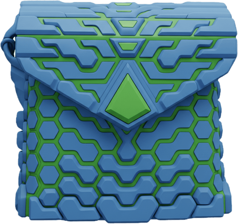 ABYSS-FLORA — Deep Blue / Bioluminescent Green — 3D printed sculptural bag by Variable Objects
