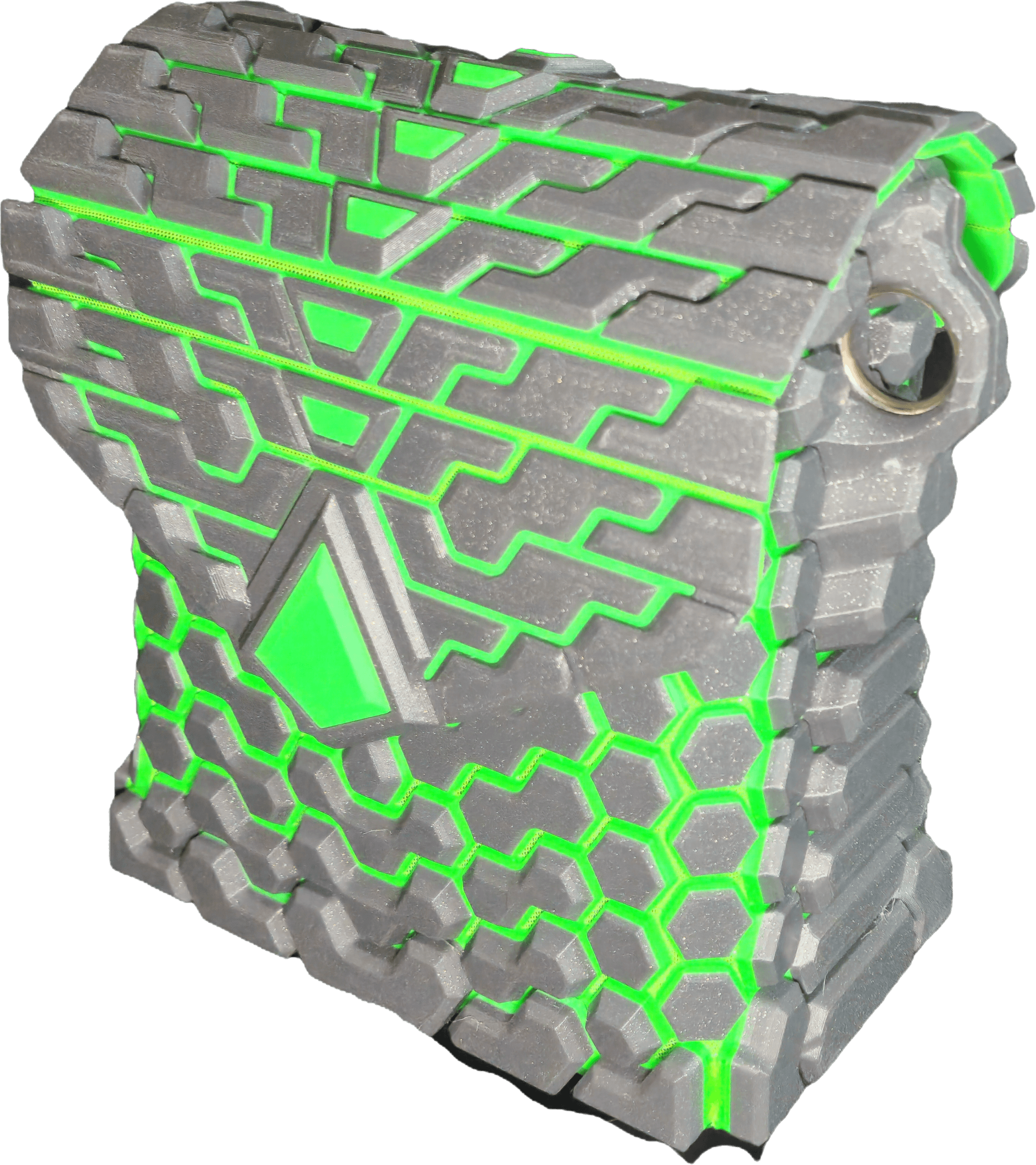 ISOTOPE-DECAY — Light Tech Grey / Toxic Green — 3D printed sculptural bag by Variable Objects
