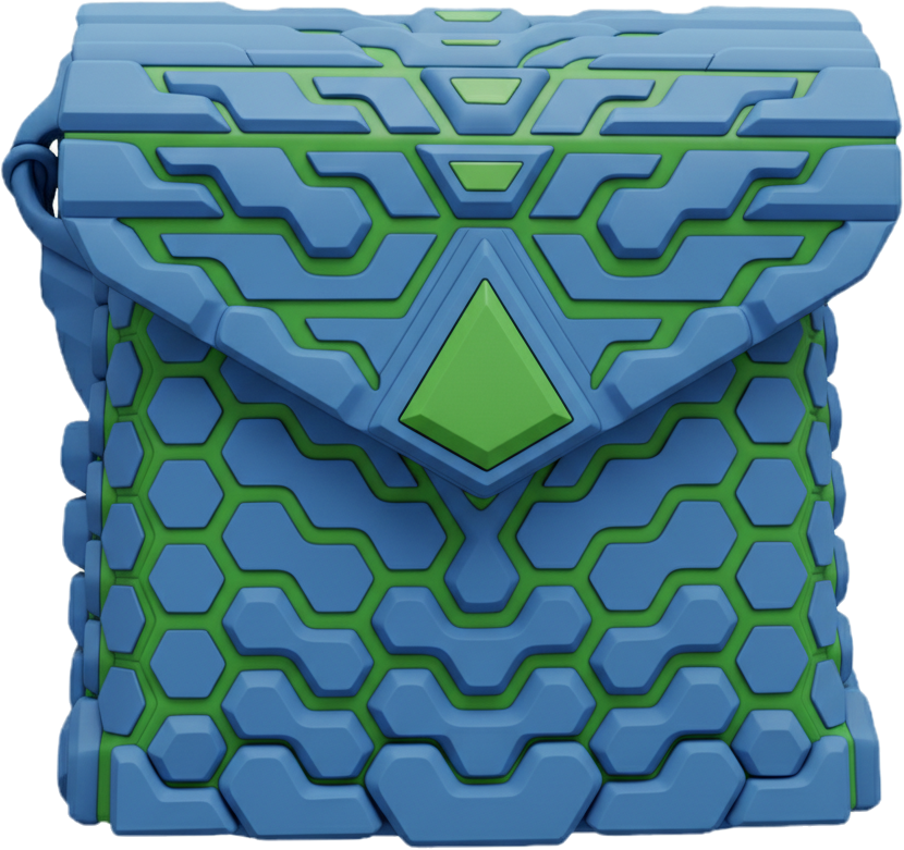 ABYSS-FLORA — Deep Blue / Bioluminescent Green — 3D printed sculptural bag by Variable Objects