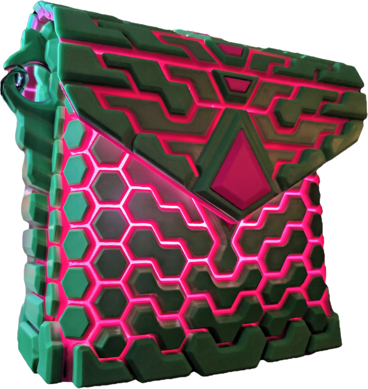 ACID-FLUX — Toxic Green / Neon Pink — 3D printed sculptural bag by Variable Objects