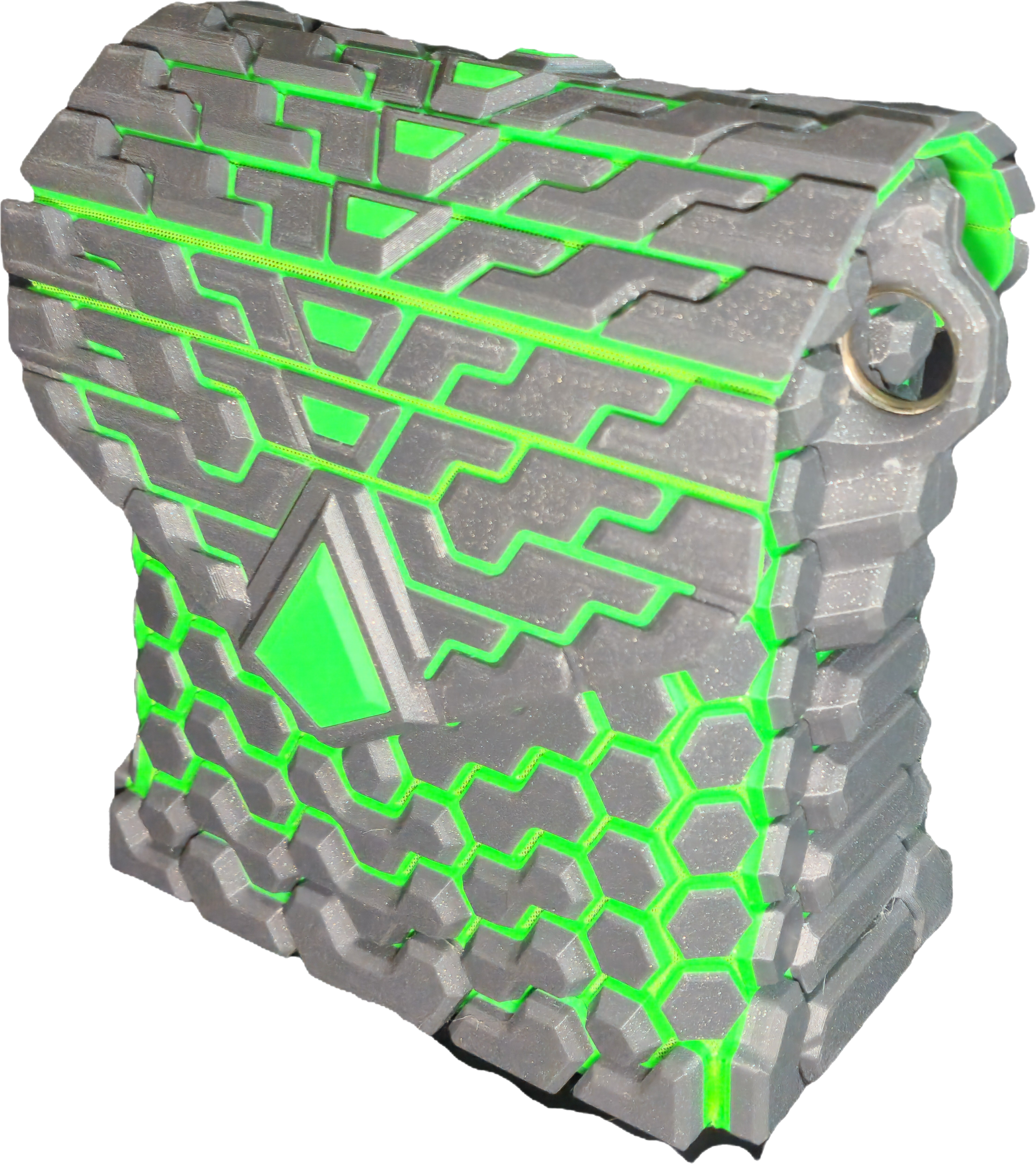 ISOTOPE-DECAY — Light Tech Grey / Toxic Green — 3D printed sculptural bag by Variable Objects